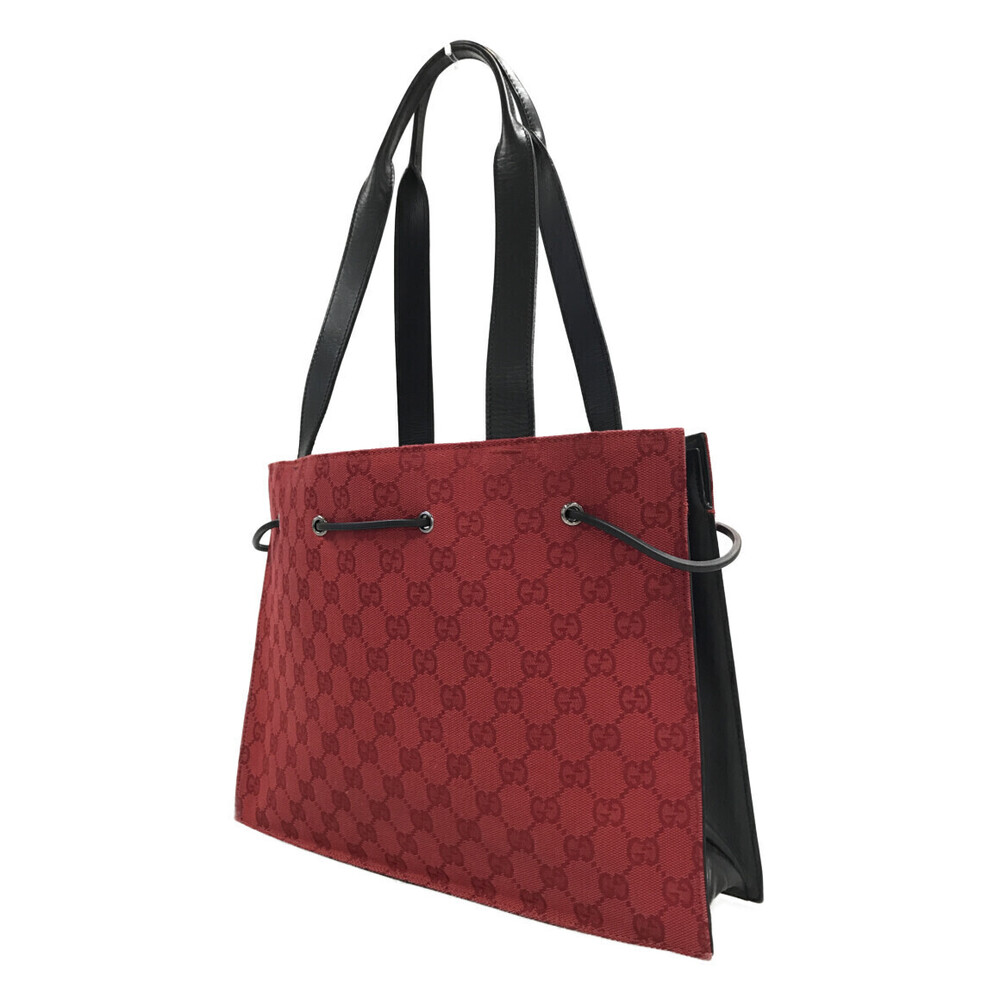 Gucci Red GG canvas bag drawstring monogram